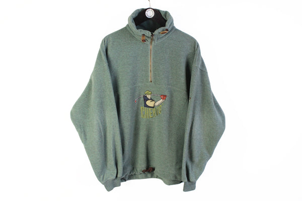 Vintage Golf Fleece 1/4 Zip Large green 90's Chervo sweater