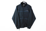 Vintage Reebok Track Jacket Medium navy blue small logo 90s sport style full zip athletic windbreaker