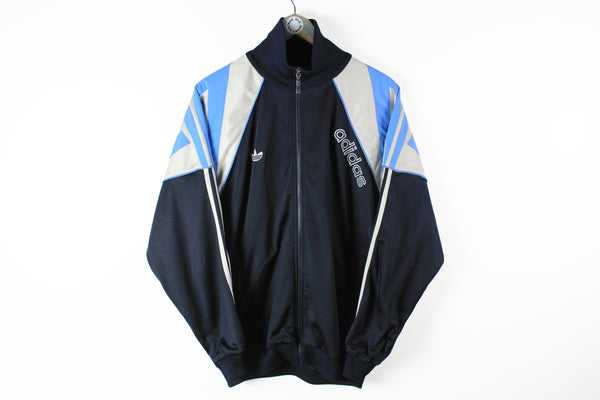 Vintage Adidas Track Jacket Large blue 90s sport windbreaker 