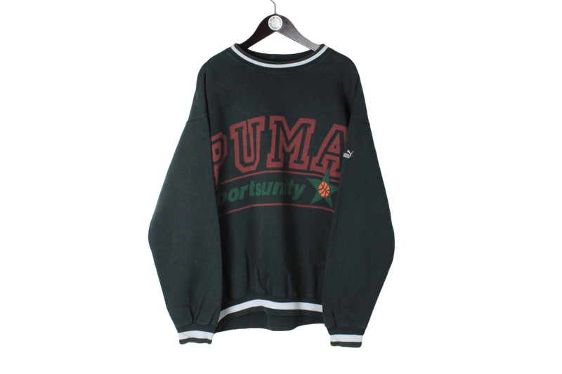 Vintage Puma Sweatshirt XXLarge size men's oversize pullover big logo sport brand long sleeve jumper rare retro 90's style athetic crewneck