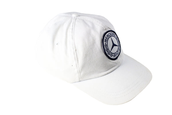 Vintage Mercedes-Benz Cap white big logo 90s retro racing sport hat Formula 1 F1 