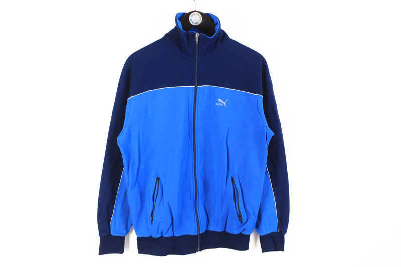 Vintage Puma Track Jacket Small blue 90's sport style full zip windbreaker