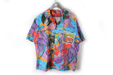 Vintage Hawaii Shirt XLarge multicolor 90s Honolulu USA floral pattern aloha shirt