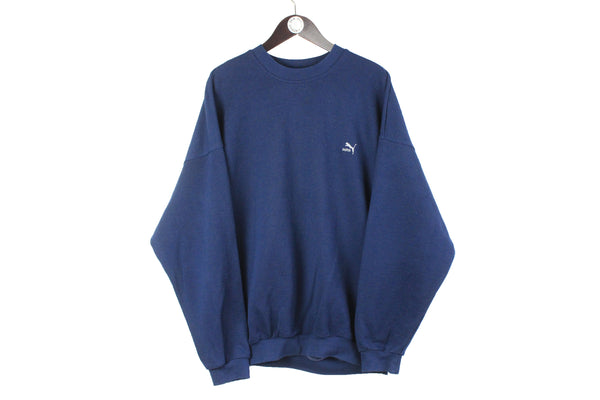 Vintage Puma Sweatshirt XXLarge crewneck navy blue oversize 90s retro sport jumper