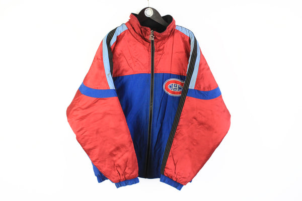 Vintage Montreal Canadiens Starter Jacket XLarge red blue big logo 90s hockey NHL made in Korea winter coat