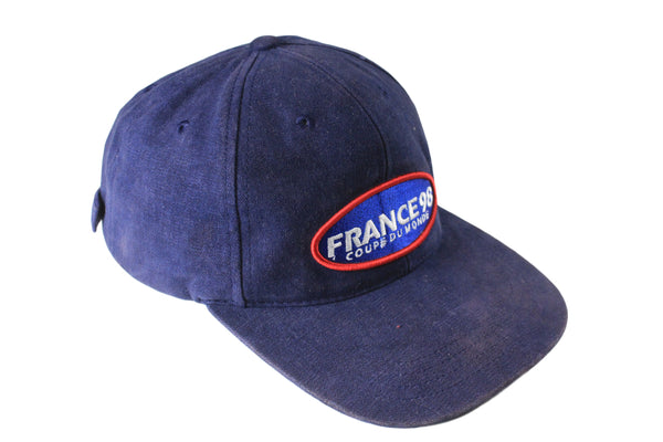 Vintage France 98 World Cup Adidas Cap navy blue 90s 1998 retro Football sport hat