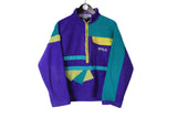 Vintage Fila Magic Line Fleece Small size men's unisex oversize half zip multicolor purple sport wear tech clothing athletic 90's style ski sport authentic mountains extreme jacket sweatshirt
