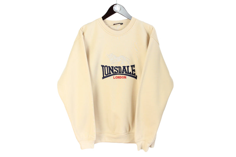 Vintage Lonsdale Sweatshirt XLarge size men's oversize big logo pullover 90's style basic sport clothing jumper London style long sleeve 