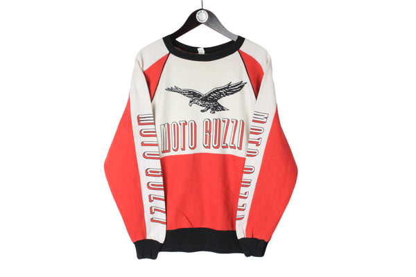 Vintage Moto Guzzi Sweatshirt Large size men's pullover big logo moto race racing style 90's style car eagle rare retro long sleeve