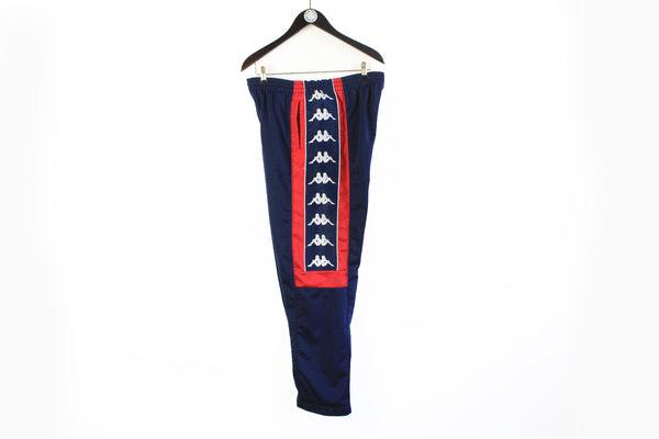 Vintage Kappa Track Pants Large big logo 90's sport style athletic trousers