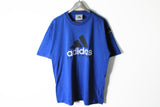 Vintage Adidas Equipment T-Shirt XLarge blue big logo 90s sport Germany style