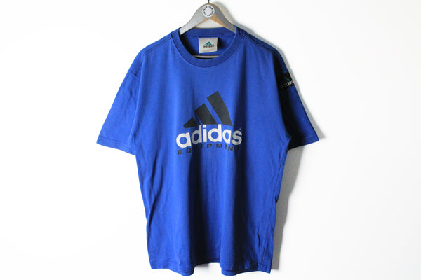 Vintage Adidas Equipment T-Shirt XLarge blue big logo 90s sport Germany style