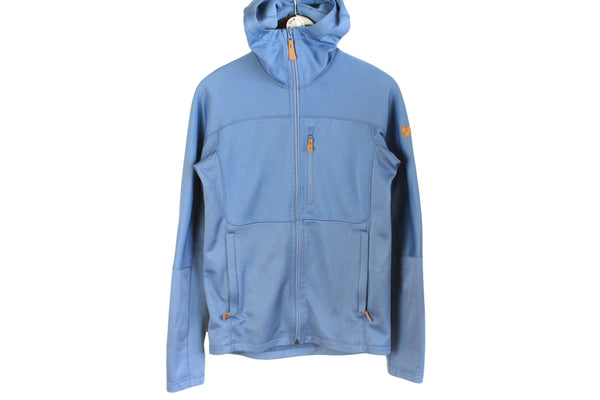 Fjallraven Hoodie Small size men's outdoor techwear full zip hooded mountains sport track wear pockets blue jacket long sleeve 
