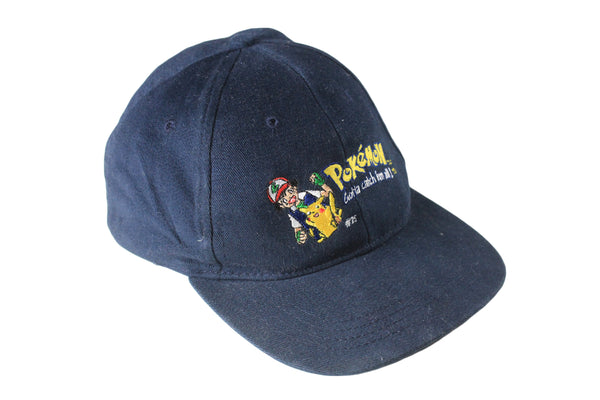 Vintage Pokemon Cap Kids navy blue 90s retro authentic sport hat cartoon 