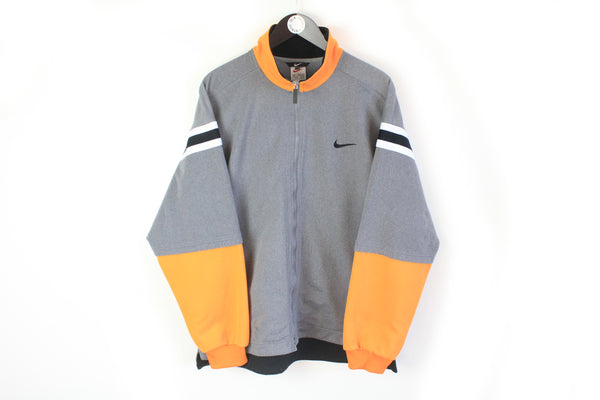 Vintage Nike Tracksuit Large gray big logo basketball style 90's baggy oversize jacket and pants
