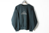 Vintage Adidas Sweatshirt Small gray big logo 90s sport embroidery jumper