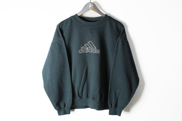 Vintage Adidas Sweatshirt Small gray big logo 90s sport embroidery jumper