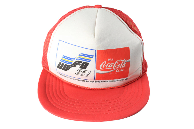 Vintage Coca-Cola UEFA 1992 Trucker Cap