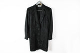 Vintage Givenchy Coat Women's 40 blazer jacket long monogram 80s black retro style