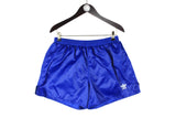 Vintage Adidas Shorts Large blue nylon 90s retro style light wear sport running football shorts
