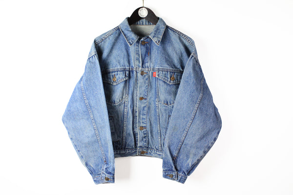 Vintage Levis Denim Jacket Large blue 90s USA style jean jacket