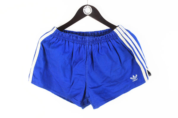 Vintage Adidas Shorts Large blue cotton 80s 90s retro sport shorts