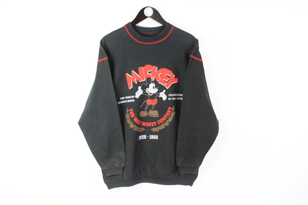 Vintage Diseny Mickey Mouse 1988 Sweatshirt Small rare black big logo crewneck 80s