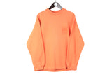 Vintage Think Pink Sweatshirt Small orange 80s big logo retro sport jumper authentic classic crewneck ski wear