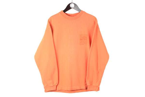 Vintage Think Pink Sweatshirt Small orange 80s big logo retro sport jumper authentic classic crewneck ski wear