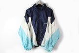 Vintage Adidas Track Jacket Large blue 90s sport windbreaker