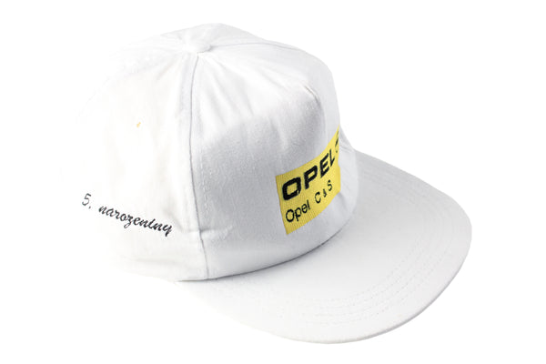 Vintage Opel Cap white big logo 90s retro racing sport style hat