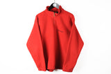 Vintage Sergio Tacchini Fleece 1/4 Zip XLarge red small logo 90s winter ski sweater