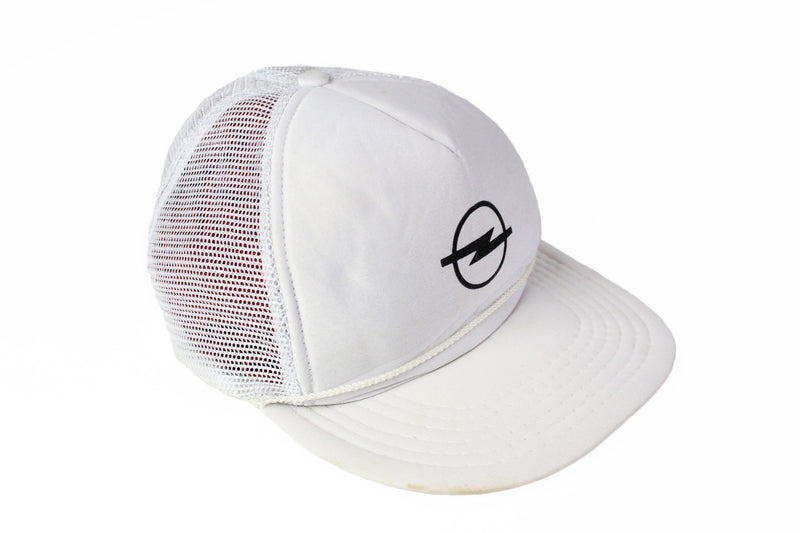 Vintage Opel Cap car motor white 90's style white summer hat wear accessorize sun visor big logo retro street style