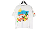 Vintage Naf Naf T-Shirt Women's Large big logo fruits 90s summer cotton tee