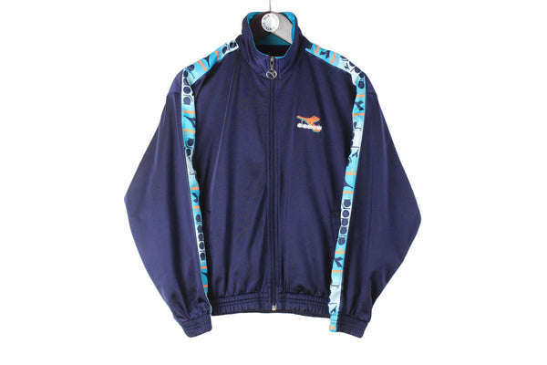 Vintage Diadora Tracksuit Women’s Medium blue sport suit track jacket and athletic pants full sleeve windbreaker logo 90s