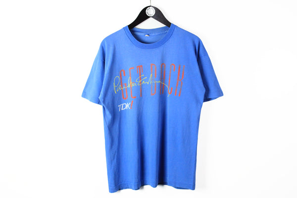 Vintage Paul McCartney Get Back TDK T-Shirt Medium blue 90s rock merch tee
