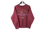 Vintage Fruit Of The Loom Sweatshirt Small red big logo 90s retro crewneck sport jumper