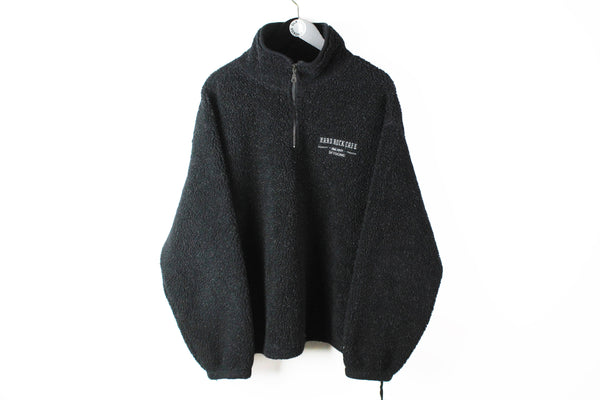 Vintage Hard Rock Cafe Skydome Fleece 1/4 Zip XLarge 90s gray small logo retro style sweater