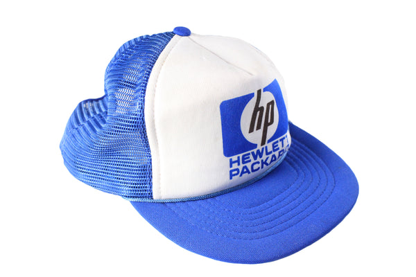 Vintage Hewlett Packard HP Trucker Cap white blue 90s retro 80s IT hat