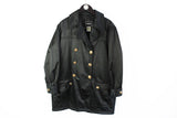 Vintage Versace Jeans Couture Jacket Women's XLarge black luxury style 90's coat