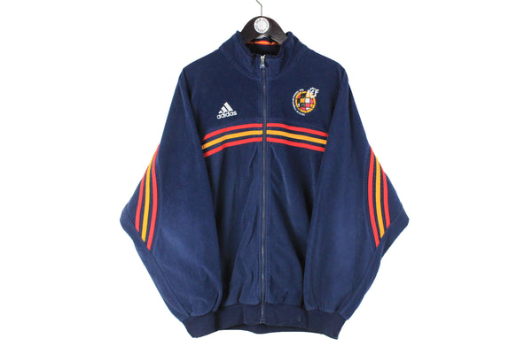 Vintage Adidas Spain Track Jacket XLarge size men's sport athletic authentic national team wear rare retro 90's style full zip windbreaker football