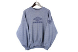 Vintage Umbro Sweatshirt Medium blue big logo 90s crewneck retro pullover sport jumper