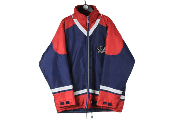 Vintage Champion Jacket XLarge big logo 90s full zip sport coat retro windbreaker USA style