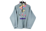 Vintage Fleece Small size 1/4 zip multicolor ski sport mountain active wear 90's style outdoor sweatshirt