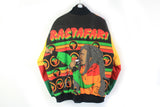 Vintage Rastafari Bob Marley 1990 Jacket Large Africa reggae music big logo bomber multicolor