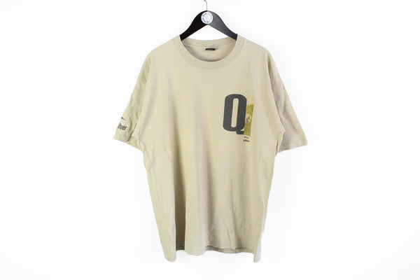 Vintage Quiksilver T-Shirt XLarge beige 90's cotton surfing sport tee