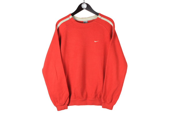 Vintage Nike Sweatshirt Medium / Large red small logo 90s crewneck sport style jumper