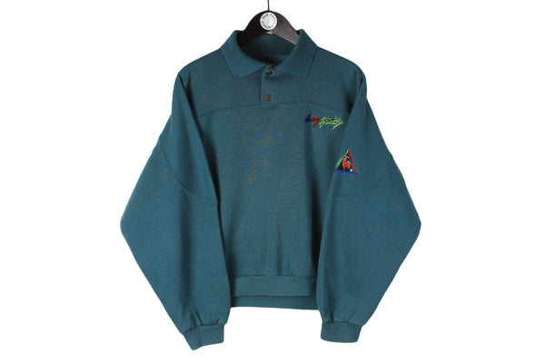 Vintage Le Coq Sportif Sweatshirt Small collared small logo 90s retro style France athletic jumper