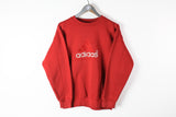 Vintage Adidas Equipment Sweatshirt Small red big logo 90s embroidery logo retro style jumper