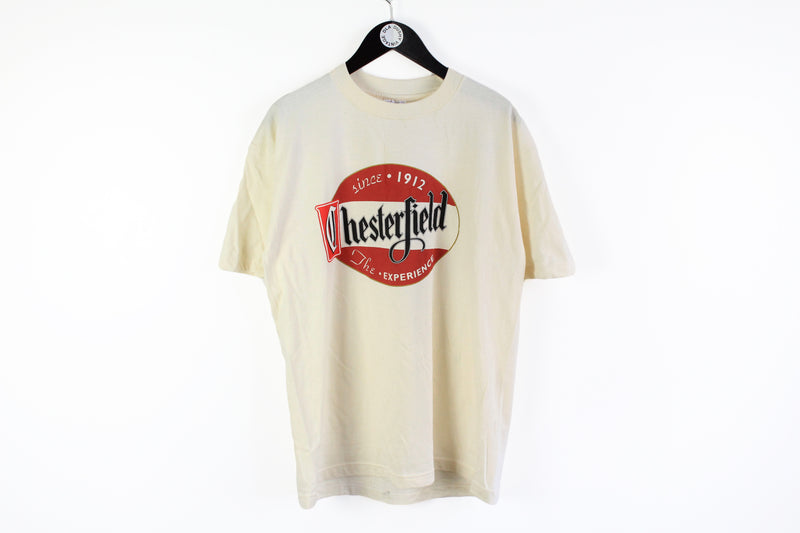 Vintage Chesterfield T-Shirt Large / XLarge Hanes Deadstock cigarettes cotton light wear tee 90's